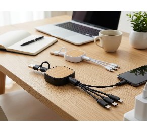 כבל טעינה תלת־ראשי נשלף מבמבוק – EVERCHARGE